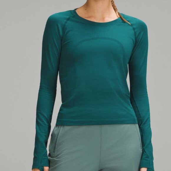 (0186) Lululemon Swiftly Tech Long-Sleeve Shirt 2.0 *Race Length Storm Teal Sz 2 - Picture 1 of 7